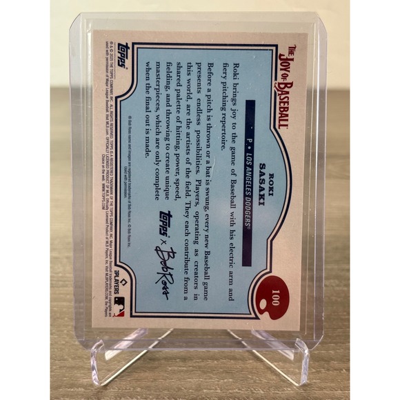 2025 Topps Bob Ross The Joy of Baseball Roki Sasaki RC Dodgers /99 #100 - Picture 3 of 4